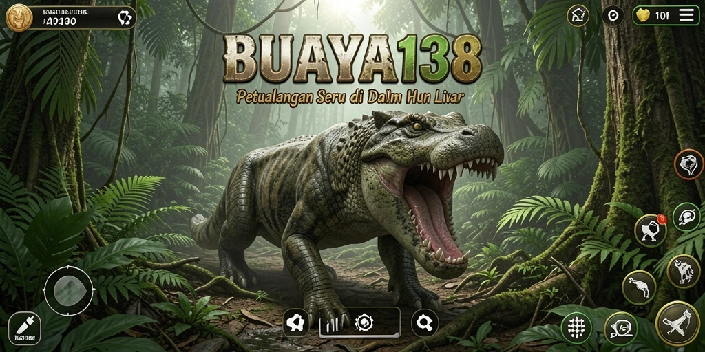Tampilan gameplay seru di BUAYA138 dengan petualangan di hutan.
