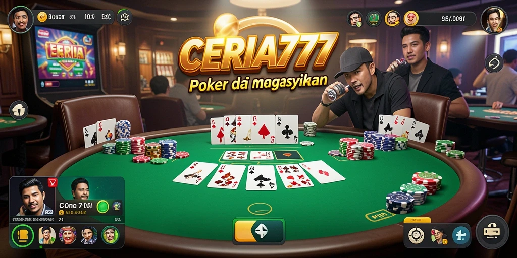 Tampilan gameplay seru di CERIA777 saat bermain poker.