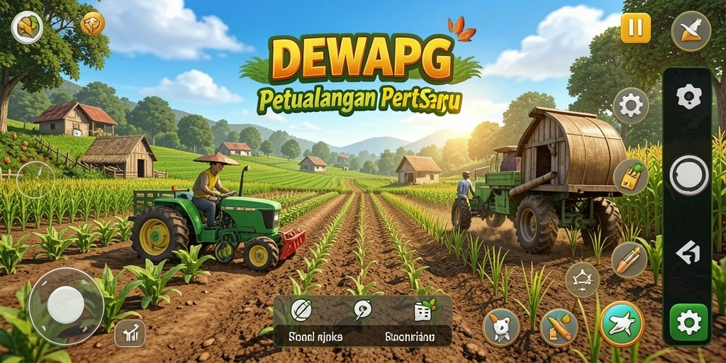 Tampilan gameplay DEWAPG menunjukkan aktivitas bertani yang seru.