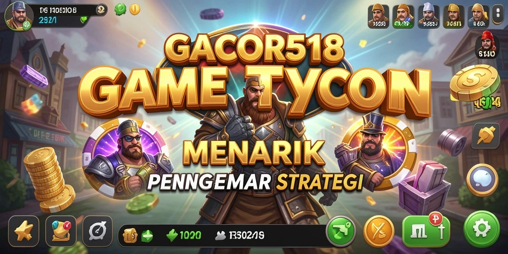 Screenshot utama GACOR518 menampilkan pengguna sedang mengelola bisnis Tycoon.