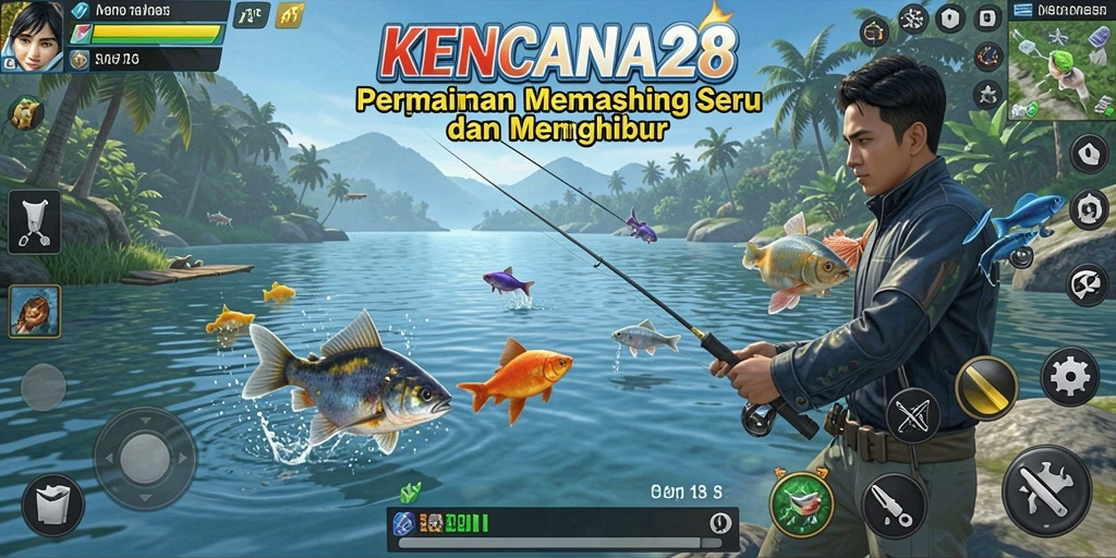 Tampilan gameplay KENCANA28 yang menampilkan pengalaman memancing yang mendebarkan.
