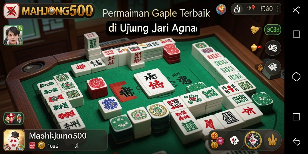 Gameplay seru Gaple di MAHJONG500 dengan teman-teman.