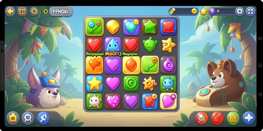 Tampilan seru gameplay PPHOKI yang penuh warna.