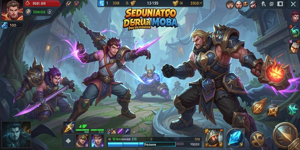 Tampilan seru dari gameplay MOBA di SEDUNIATOTO.