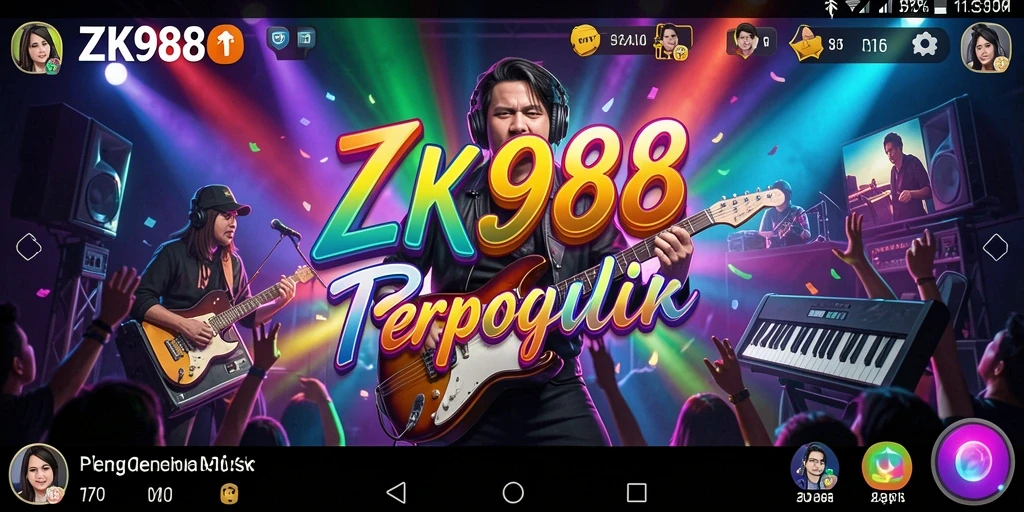Tampilan gameplay ZK988 yang penuh warna dan interaktif dalam permainan musik.